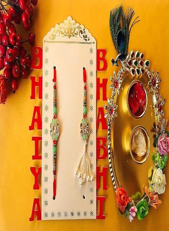 Evisha Pair Rakhi Roli Chawal Plate And 2 Kids Cartoon Character LED Rakhi For Brother And Bhabhi | Rakhi Combo-P-30-T-2LED - Image 2